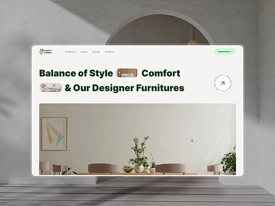 Woods Online Shop Web Design In Vision Pro UI Style furniture minimal online shop ui ui design uiux website