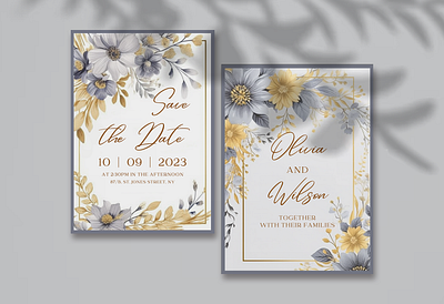 Wedding Invitation Stationary Set branding design graphic design illustration typography vector watercolor clipart watercolor wedding wedding invitation