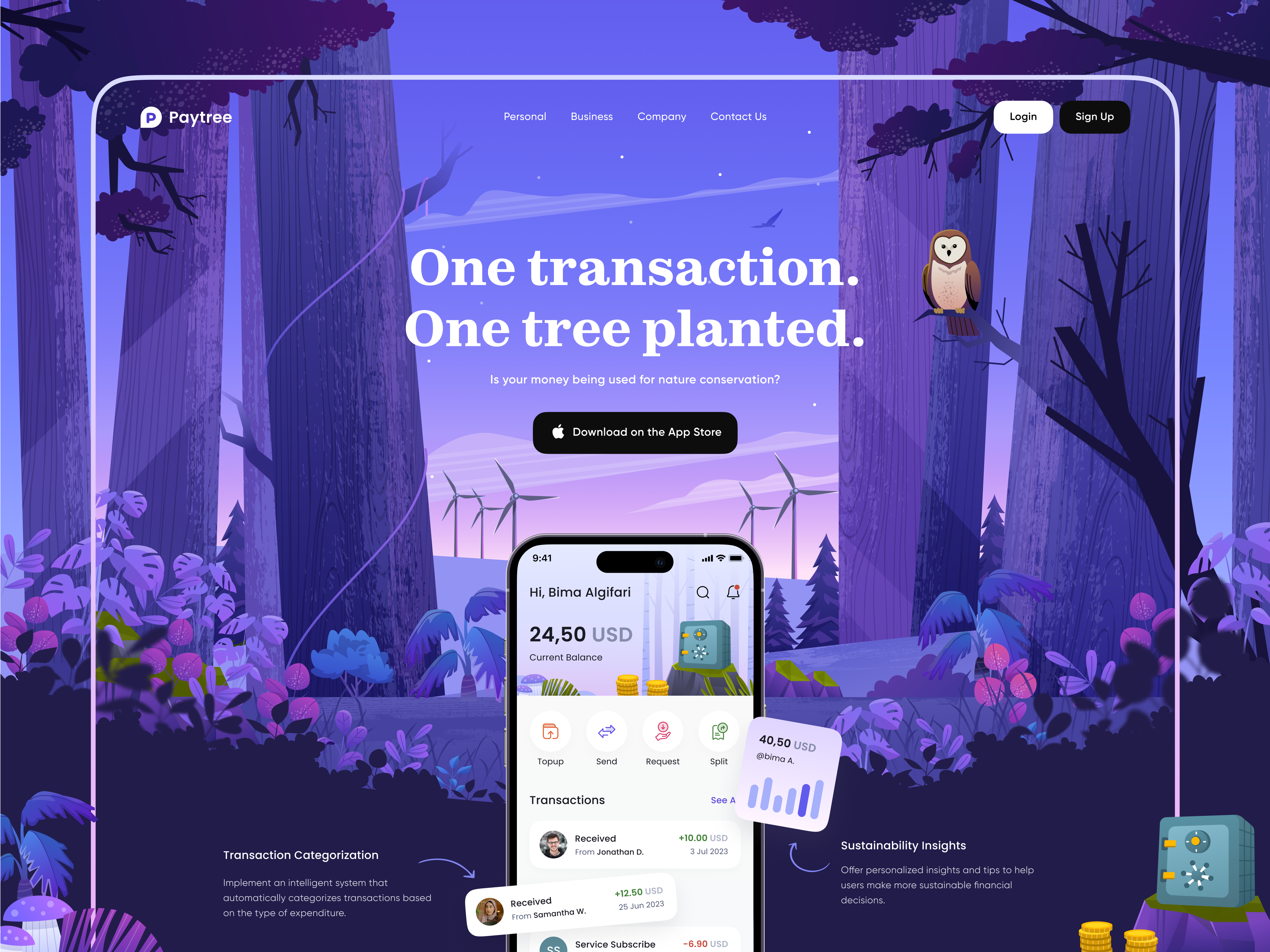 Example of Landing Page With Custom Illustration