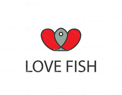 Love fish logo design logo art