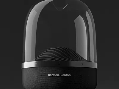 Harman Kardon Aura Studio 3 3d advertising blender3d branding cgi harman kardon photorealistic postproduction product render visualization