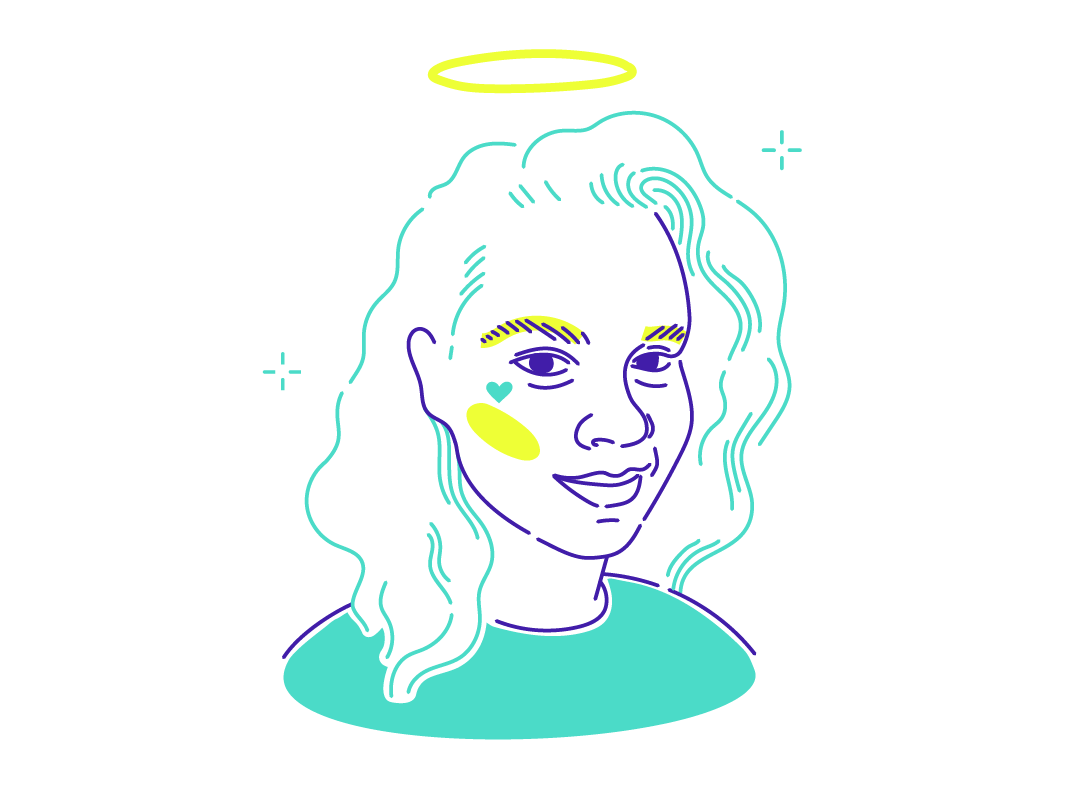 Self portrait (humble) design girl illustration portrait saint vector