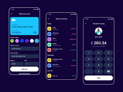 Mobile Banking App app design bank banking banking app dark mode ios app mobile app money ui ux