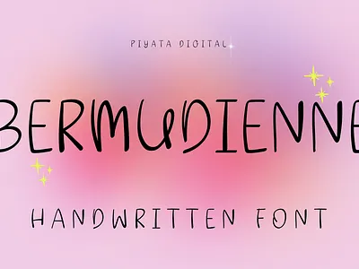 BERMUDIENNE card font cloth bag font cute font handwritten font sans serif font