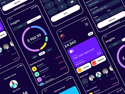 Mobile Banking App - Dark Mode app design bank banking app dark mode ios app mobile app money ui ux