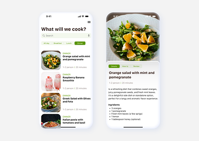 Food UI IOS App design ui ux