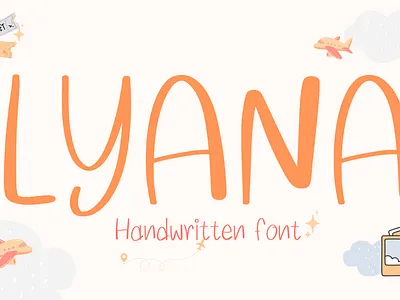 LYANA branding card font cute font handwritten font mug font sans serif font
