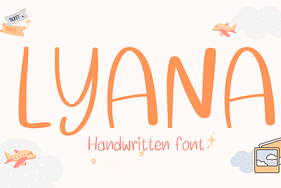 LYANA branding card font cute font handwritten font mug font sans serif font