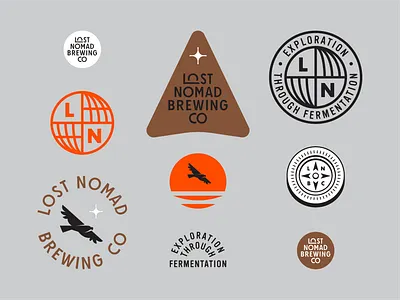 Lost Nomad - Finalized Branding - Visual Assets assets badge bird branding branding assets hawk logo lost nomad nomad north star star visual vocabulary