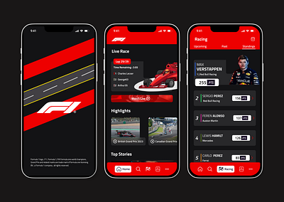 Formula F1 redesign app concept design formula formulapp race racing racingapp racingmobile screen ui uiscreens uplabs