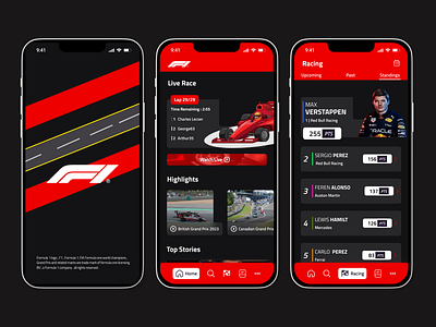 Formula F1 redesign app concept design formula formulapp race racing racingapp racingmobile screen ui uiscreens uplabs