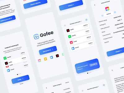 Gofee - subscription tracker app app design ui ux