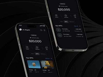 Mobile crypto wallet dashboard branding crypto design graphic design illustration logo minimal typography ui ux vector web3