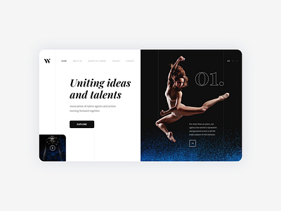 Talent Agency Website design ui ux