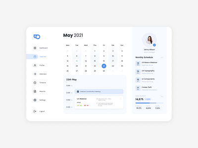 Webinar Platform Dashboard design ui ux