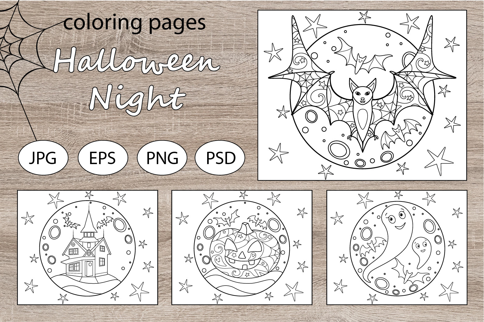 Halloween night - 4 holiday coloring by Hanna Hrytchyna on Dribbble