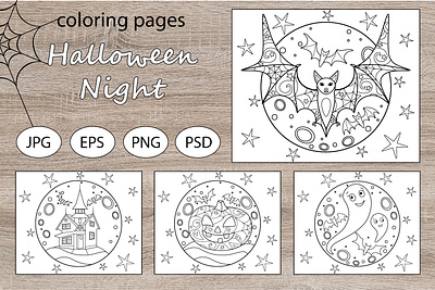 Halloween night - 4 holiday coloring