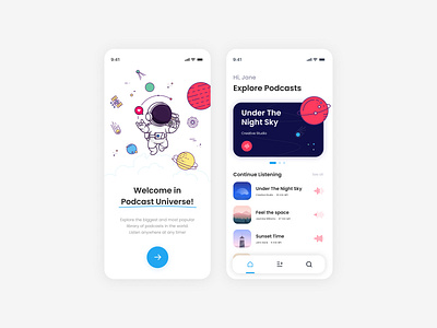 Podcast App app design ui ux