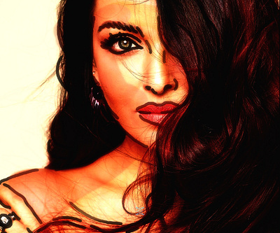 Portrait Practice_ Aishwarya Rai illustration