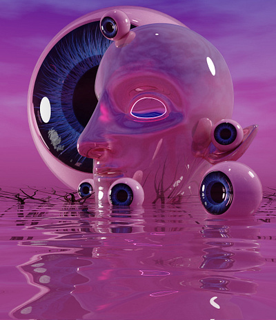 EYES 3d animation design illustration 3d eyes pink motion graphics ui