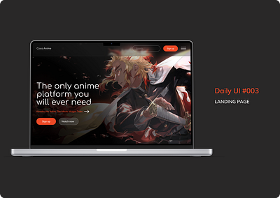 Daily UI Challenge - #003 anime landing page dailyui landing page ui ui design