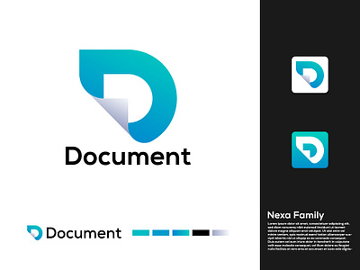 Document 'D' Letter Free Vector Modern Logo branding creative creative logo design graphic design illustration letter logo logo logos modern logo vector