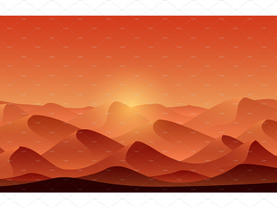 Sandy desert landscape vector