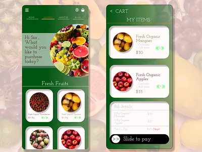 Organic Fruit App app branding design fruits graphic design illustration logo organic typography ui ux vector