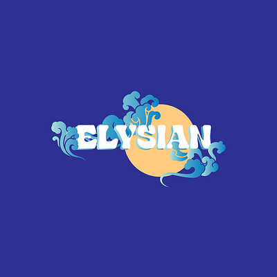 Elysian app blue branding chinese cloud cloud design graphic design illustration japanese logo minimalist packaging streetwear sun typography vector