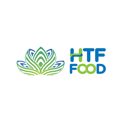 HTF Food app branding design food graphic design illustration logo lotus minimal typography vector