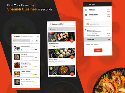 App for Spanish Cuisines app build design designdrug figma foodapp foodorderingapp foodorderingappui spanishcuisines ui uiux userinterfacedesigner watchmegrow