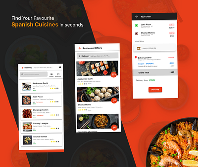 App for Spanish Cuisines app build design designdrug figma foodapp foodorderingapp foodorderingappui spanishcuisines ui uiux userinterfacedesigner watchmegrow