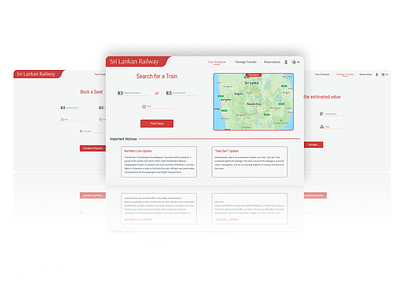 Concept design for Sri Lankan railway concept minimal simple ui ux web design