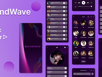 Music player - SoundWave app branding color gradient design ui ux