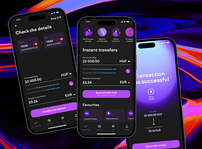 Instant transactions app app banking meditation mobile money transactions transfer ui
