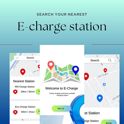 E-vehicle recharge station app design figma ui
