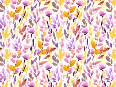 Seamless floral watercolor pattern blossom design