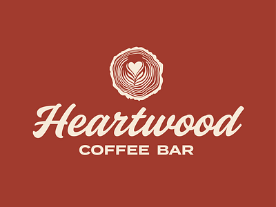 Heartwood Coffee Bar branding coffee coffee shop design graphic design illustration illustrator logo procreate typography vector wordmark