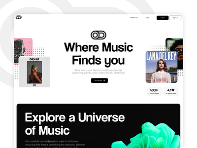 Optime - Music Streaming Service | Landing page davetheartwarrior design figma graphic design logo modern music music app music streaming optime responsive spotify ui uiux ux web