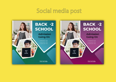 School admission social media banner design social