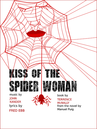 Kiss of The Spider Woman, poster art advertising branding design digital art illustration musical theater poster theater theatre vector