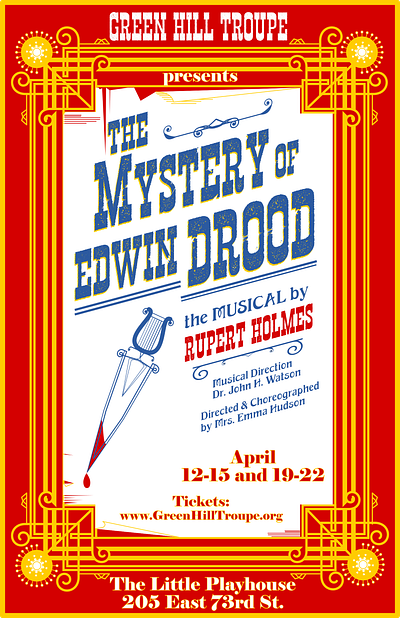 The Mystery Of Edwin Drood, poster design advertising branding design digital art illustration logo musical theater musicals mystery theater theatre vector