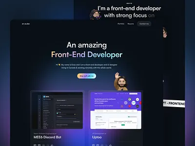 EnZo - Developer's Portfolio dark website developer front end front end developer gradients landing page onepager portfolio web design