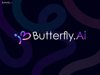 Butterfly ai ai bold branding butterfly logo colorful custom logo design gradient graphic design line logo typography vector web logo