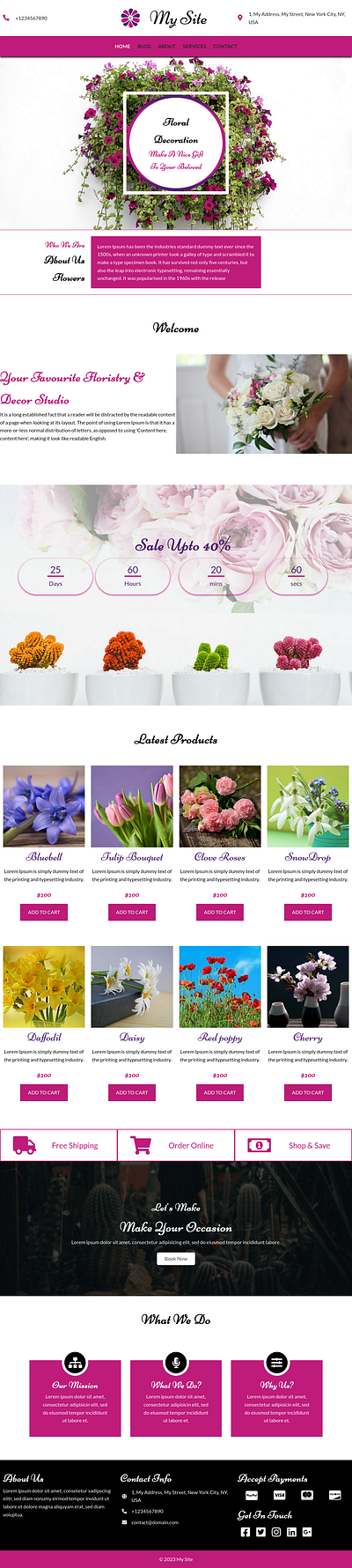 Flower Shop Website branding design graphic design ui ux website wordpress