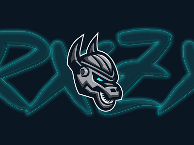 RXZX animal branding cyber cyborg dinosaur esports logo machine mascot metallic raptor rax rex robot rxzx sports trex
