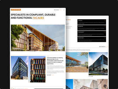Facades Web Site Design: Landing Page / Home Page UI branding building construction design elegant graphic design illustration typography ui ux vector website