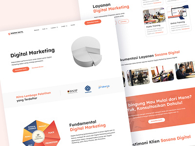 Digital Marketing Page Redesign - Sasana Digital Website design homepage modern design ui ux web design