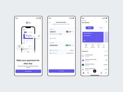 Quo: Mobile Wallet design fintech mobile app