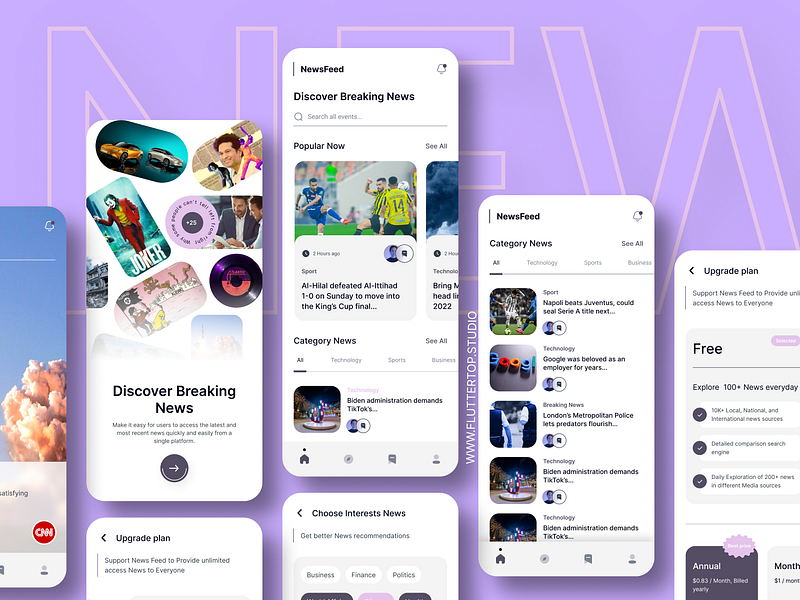News App UI designs, themes, templates and downloadable graphic ...